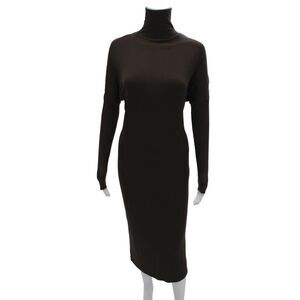Solika Womens Bodycon Sweater Dress Brown Turtleneck Long Sleeve Size XS
